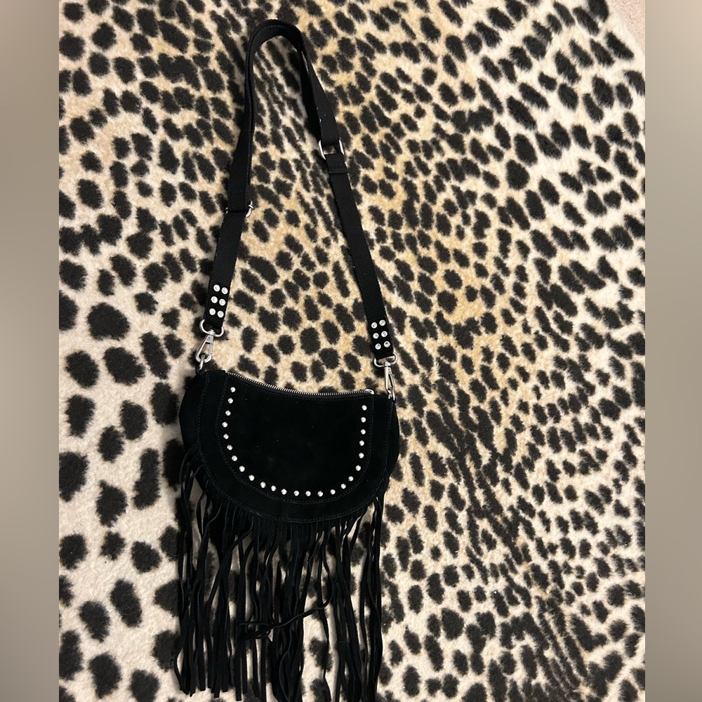 Anthropologie Suede Crossbody Bag